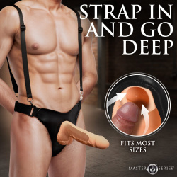 Magnum 9" Hollow Silicone Dildo w/ Harness