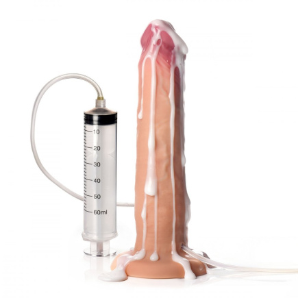 Real Skin 9.75" Ejaculating Silicone Dildo