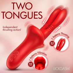 Double Licker Thrusting Silicone Vibrator