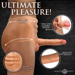 Power Briefs Thrusting & Vibrating Silicone Penis Shorts