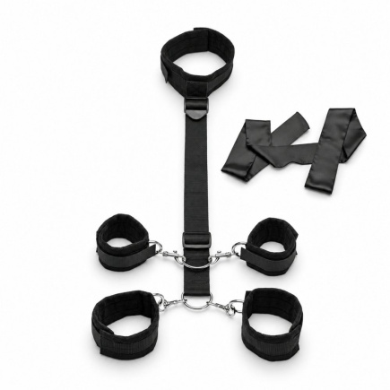 Submission Restraint Neck-Wrist-Ankle Restraints w/ Blindfold