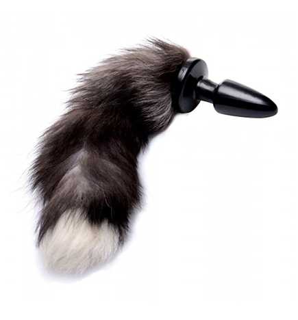 Grey Fox Tail Anal Plug