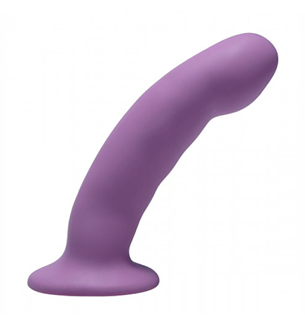 Curved Purple Silicone Strap On Harness Dildo