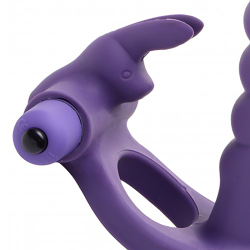 Double Delight Dual Penetration Vibrating Rabbit Cock Ring