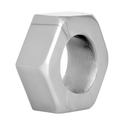 Silver Hex Heavy Duty Cock Ring and Ball Stretcher