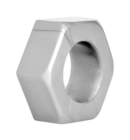 Silver Hex Heavy Duty Cock Ring and Ball Stretcher