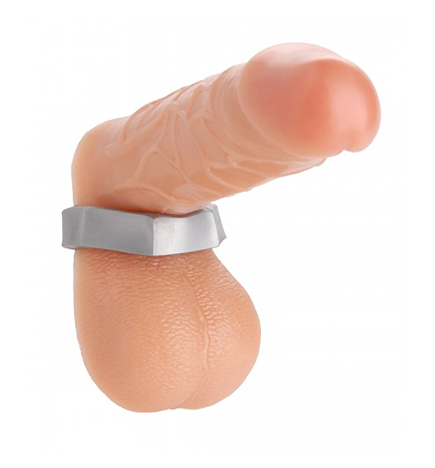 Silver Hex Heavy Duty Cock Ring and Ball Stretcher