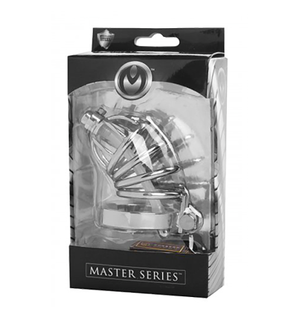 Stainless Steel Chastity Cage with Silicone Urethral Plug