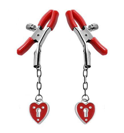 Captive Heart Padlock Nipple Clamps