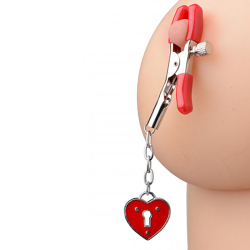 Captive Heart Padlock Nipple Clamps