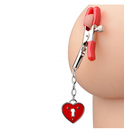 Captive Heart Padlock Nipple Clamps