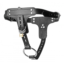 Strict Leather Premium Locking Leather Anal Plug Harness