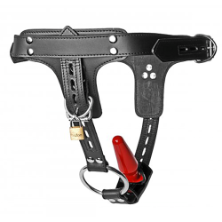 Strict Leather Premium Locking Leather Anal Plug Harness