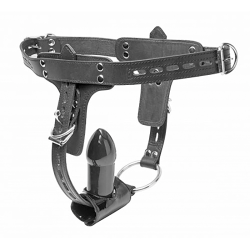 Strict Leather Premium Locking Leather Anal Plug Harness