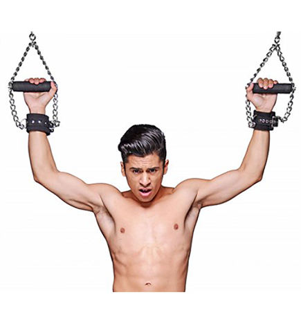 Strict Leather Fur Lined Leather Suspension Cuffs with Grip