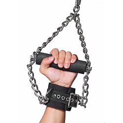 Strict Leather Fur Lined Leather Suspension Cuffs with Grip