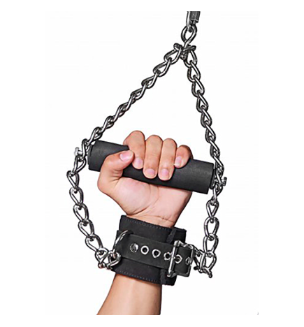 Strict Leather Fur Lined Leather Suspension Cuffs with Grip
