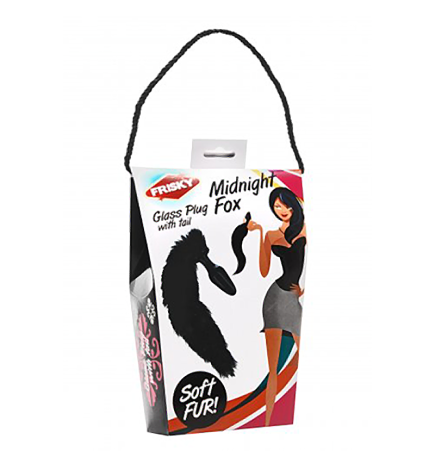 Midnight Fox Glass Butt Plug with Tail