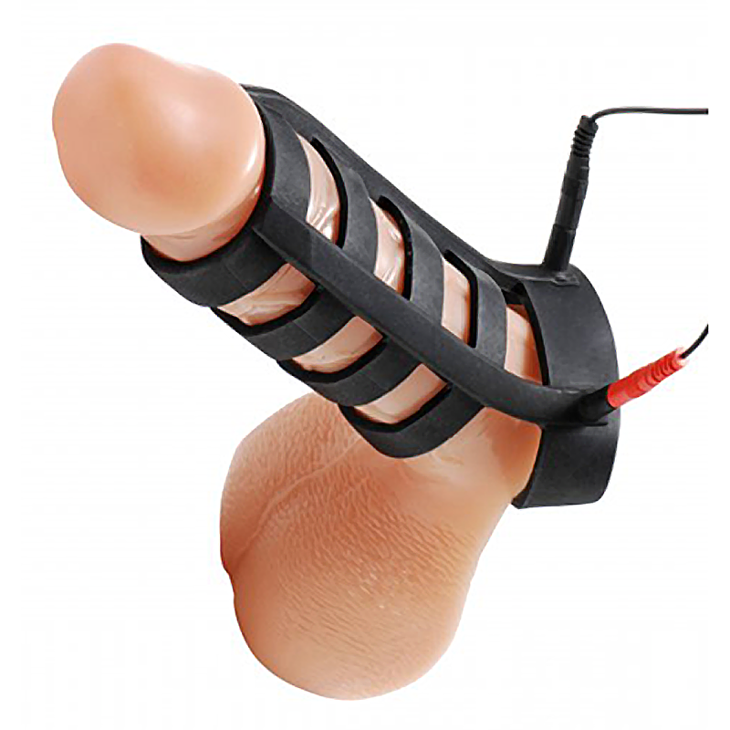 Power Cage Silicone E-Stim Cock and Ball Sheath Power Cage Silicone E-Stim Cock and Ball Sheath