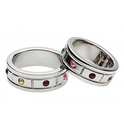 Multi-Colored Gem Accented Cock Ring