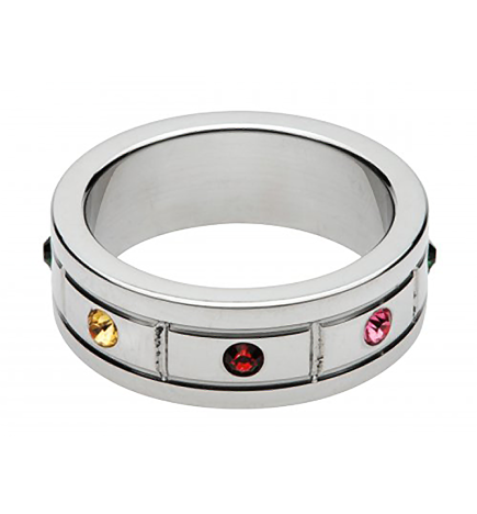 Multi-Colored Gem Accented Cock Ring