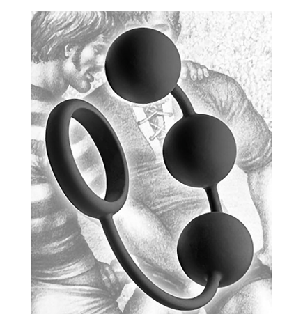 Tom of Finland Silicone Cock Ring with 3 Weighted Balls