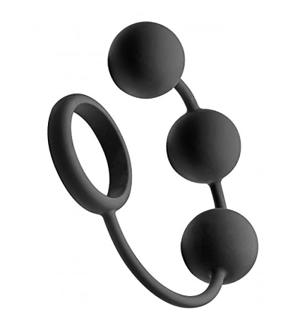 Tom of Finland Silicone Cock Ring with 3 Weighted Balls