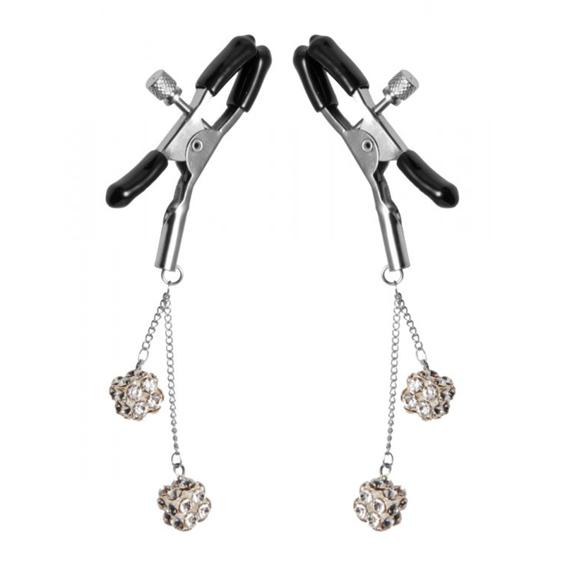 Ornament Adjustable Nipple Clamps with Jewel Accents