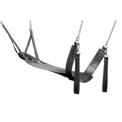 Leather Bondage Swing with Stirrups and Pillow