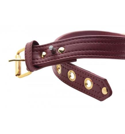 Strict Leather Luxury Burgundy Locking Collar