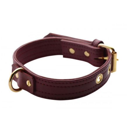 Strict Leather Luxury Burgundy Locking Collar