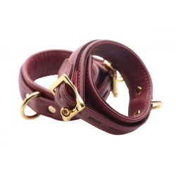 Strict Leather Luxury Burgundy Locking Ankle Cuffs