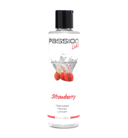 Passion Licks Strawberry Water Based Flavored Lubricant - 8 oz.