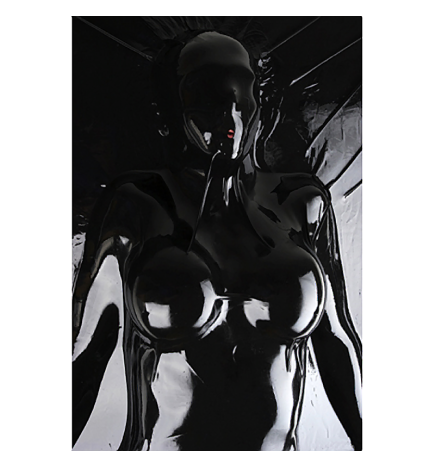 Extreme Black Latex Vacuum Bed