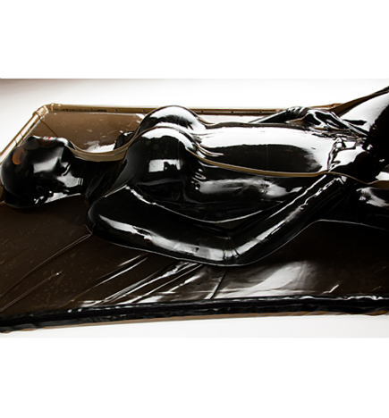 Extreme Black Latex Vacuum Bed