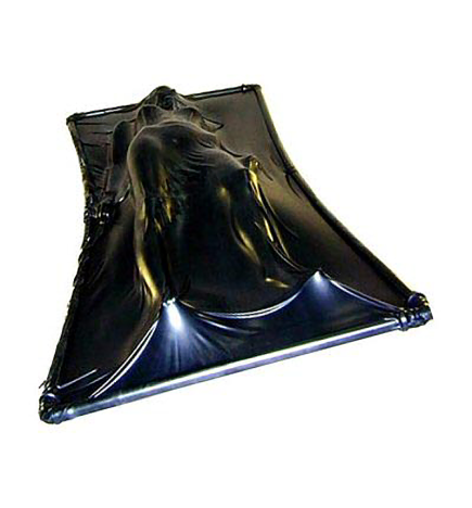Extreme Black Latex Vacuum Bed