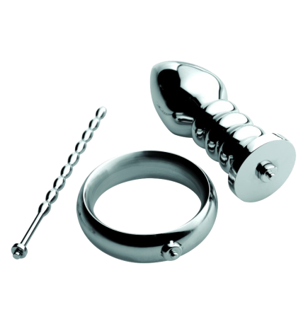 Zeus Deluxe Series Voltaic Stainless Steel Male E-stim Kit