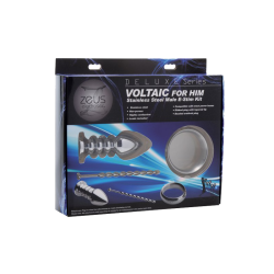Zeus Deluxe Series Voltaic Stainless Steel Male E-stim Kit