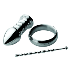 Zeus Deluxe Series Voltaic Stainless Steel Male E-stim Kit