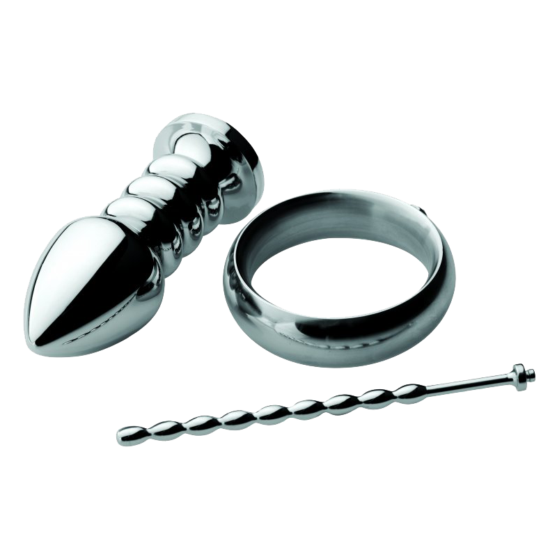 Zeus Deluxe Series Voltaic Stainless Steel Male E-stim Kit Zeus Deluxe Series Voltaic Stainless Steel Male E-stim Kit