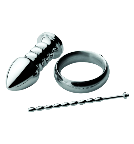 Zeus Deluxe Series Voltaic Stainless Steel Male E-stim Kit