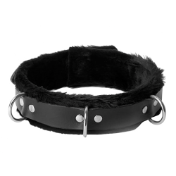 Strict Leather Narrow Fur Lined Locking Leather Collar