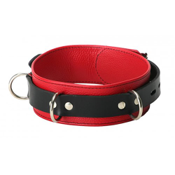 Strict Leather Deluxe Locking Collar - Red & Black
