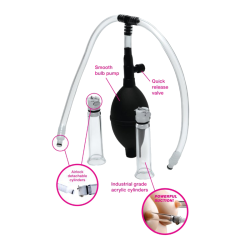 Nipple Pumping System with Dual Detachable Acrylic Cylinders