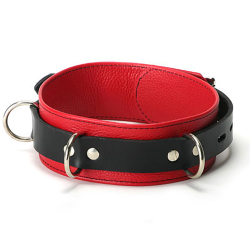 Strict Leather Deluxe Locking Collar - Red & Black