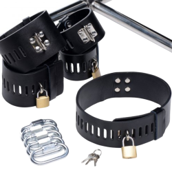 Imprisoned Metal Stockade with Dildo