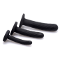 Trinity Strap-On Silicone 3 Piece Dildo Set (Black)