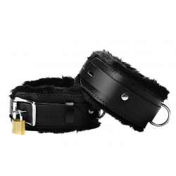 Strict Leather Premium Leather Locking Fur Lined Cuffs