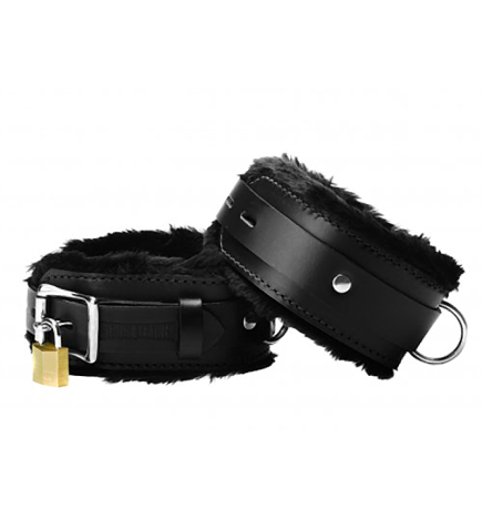 Strict Leather Premium Leather Locking Fur Lined Cuffs