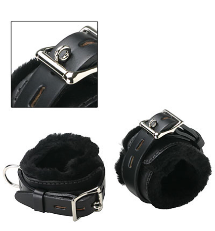 Strict Leather Premium Leather Locking Fur Lined Cuffs
